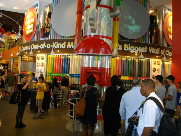 m&m wall in Times Square store