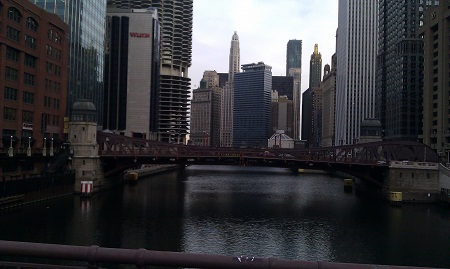 Bridge over Chicago river December 2011