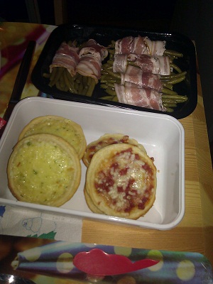 pizza bacon and green beans for gourmetten