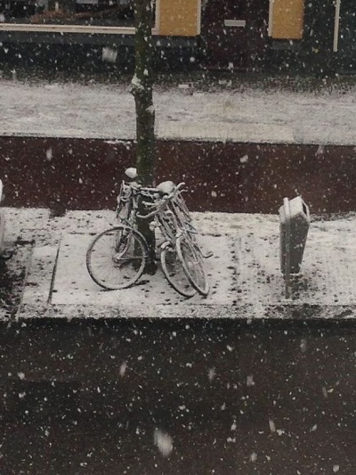 beginning of snowfall in The Hague