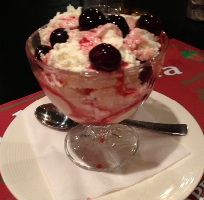 a dessert at La Lanterna in The Hague