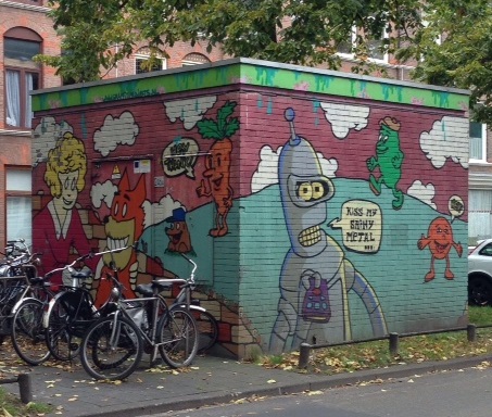 Futurama grafitti in The Hague