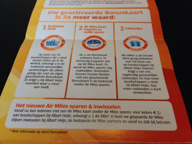 new Albert Heijn bonus card info