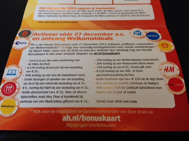 new Albert Heijn bonus card offer