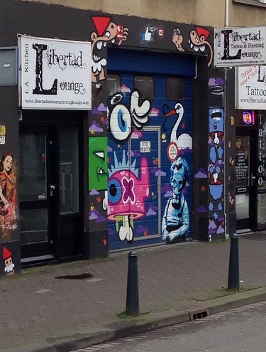 random shop graffiti in The Hague