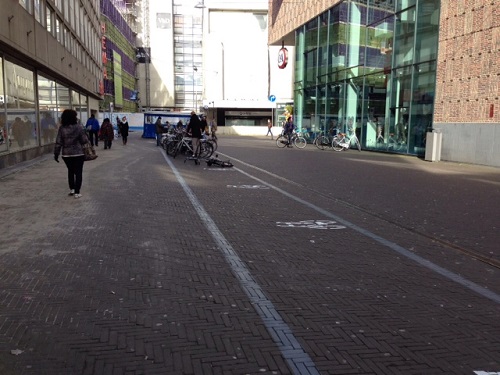 temporary biking situation The Hague