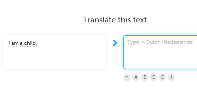 Translate I am a child