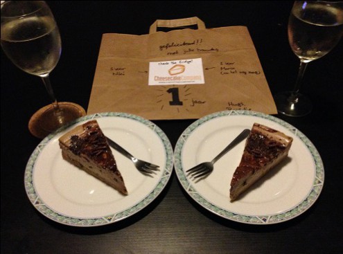 1 year anniversary double chocolate cheesecake