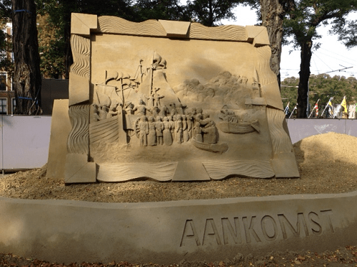 landing of Prince of Orange sand art The Hague