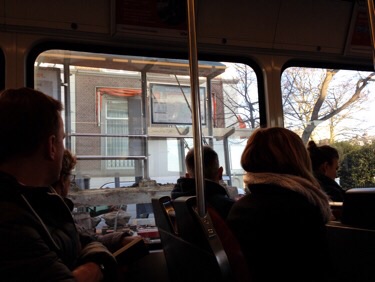 Old tram/bus stop being removed in The Hague