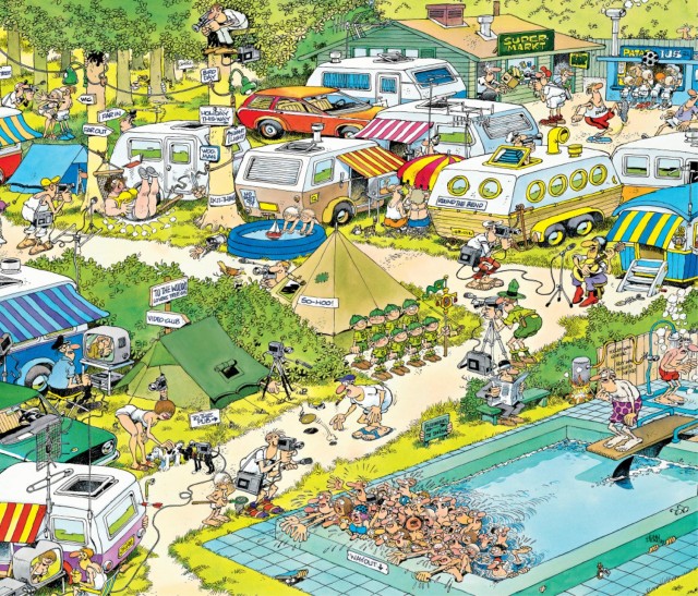 Camping chaos puzzle Jan van Haasteren