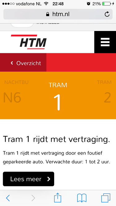 tram delay for wrongly parked car