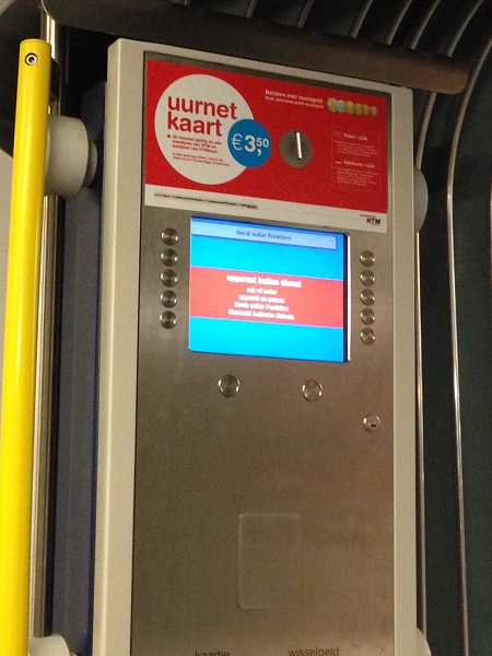 HTM uurnet kaartapparaat buiten dienst