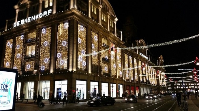 Christmas lights Bijenkorf Amsterdam 2015