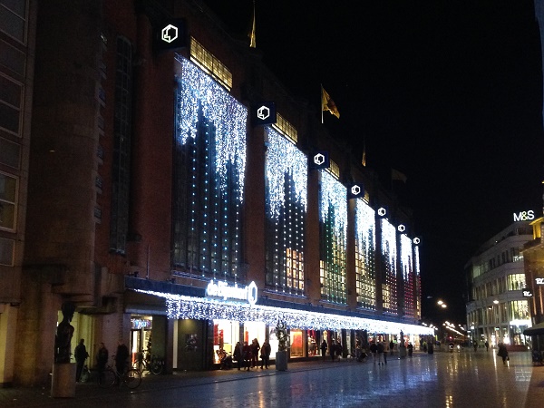Christmas lights Bijenkorf The Hague 2015