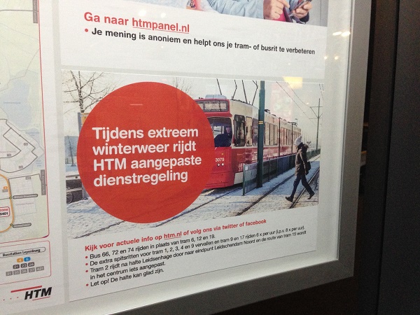 Extreme weather sign in The Hague