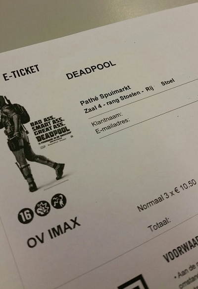 Ticket to see Deadpool