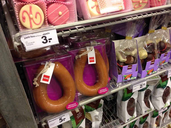Marzipan sausage at Hema