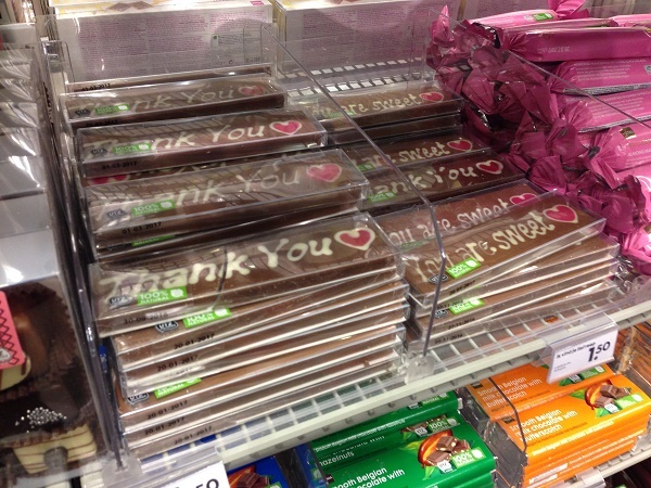 Thank you and You are sweet chocolate bars
