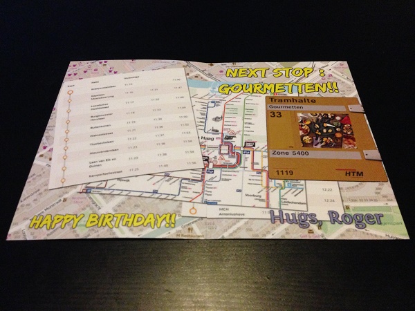 Tram themed birthday card - inside