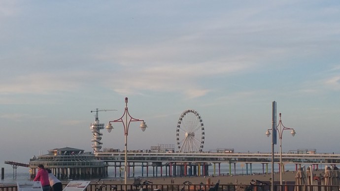 Closeup of new ferris wheel in Scheveningen