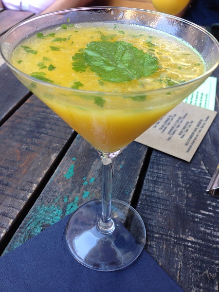 First drink - a spicy mango martini, chosen in honor of Marco, who loves mango stuff ;)