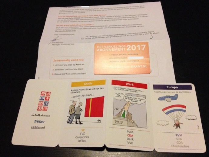 Four week newspaper subscription for Dutch elections 2017