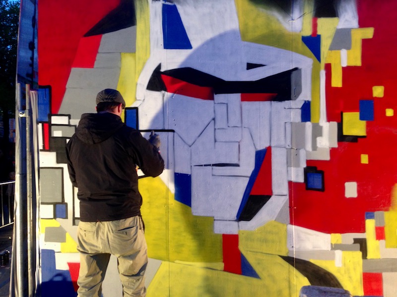 Transformers street art at The Life I Live festival 2017, The Hague