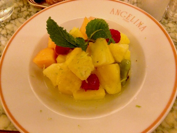 Fruit salad at Angelina's in Paris