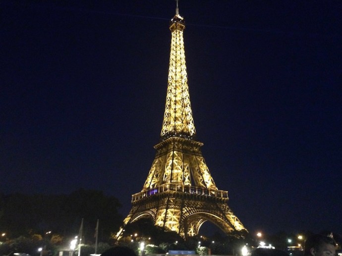 The Eiffel tower at night, June 2017