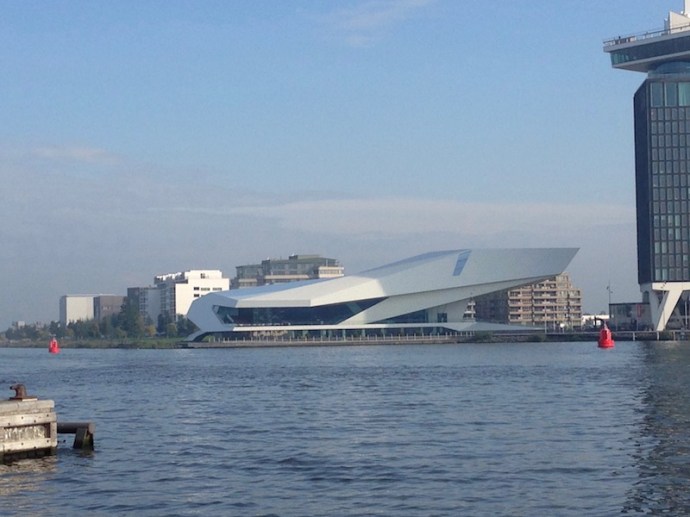 EYE Film museum in Amsterdam, from across the river, Sept 2017