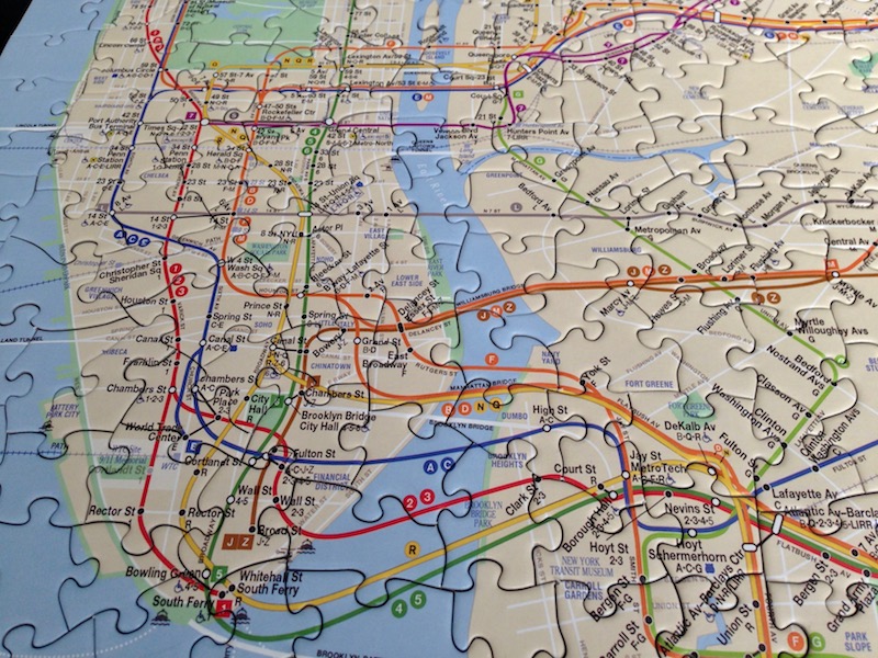 NYC subway puzzle - close up of lower Manhattan