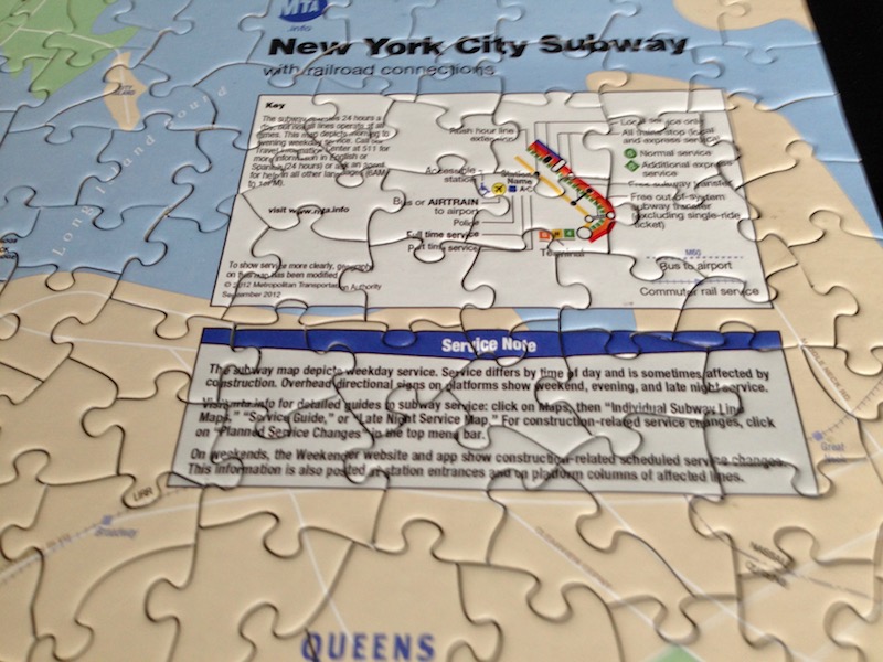 NYC subway puzzle - close up of title