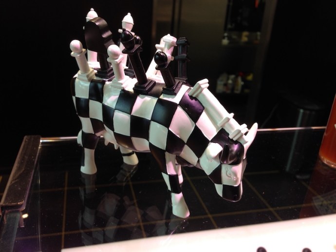 Chess cow art piece at MingleMush, The Hague