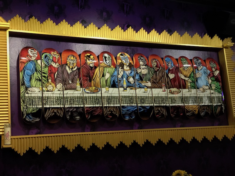 Last supper artwork at Lucha Cartel restaurant, Philadelphia