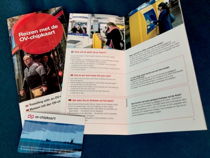 HTM brochure for traveling with an OV chipkaart