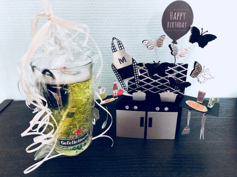 Homemade birthday card and 'beer' for a cook