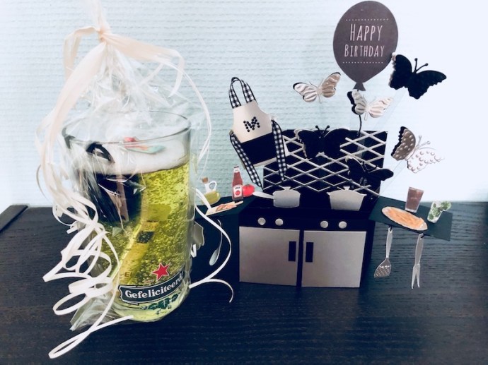 Homemade birthday card and 'beer' for a cook